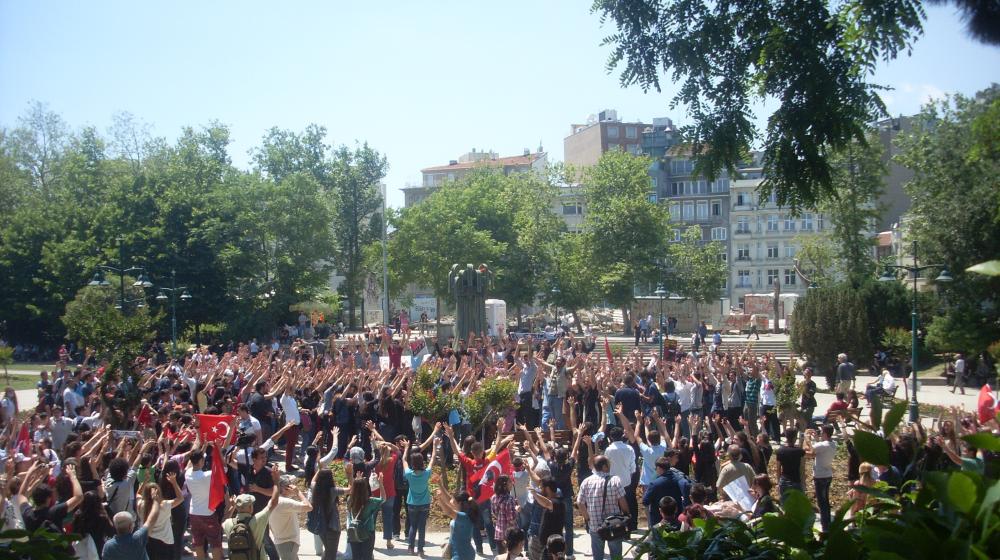 Tens of thousands protested the demolition of Gezi Park in Istanbul’s Taksim Square in 2013