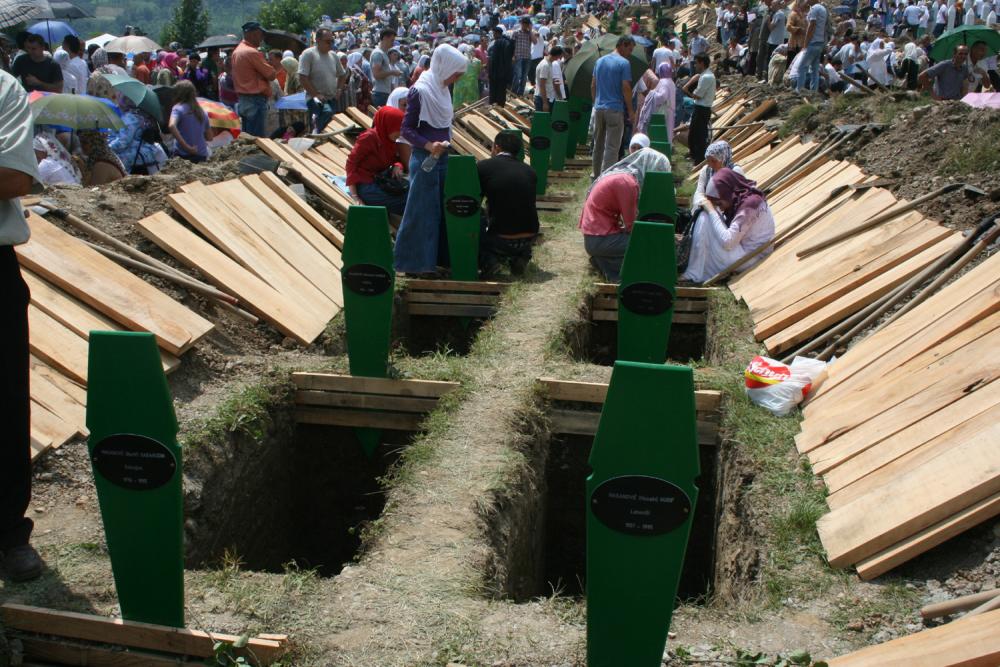 New graves for victims of the Srebrenica genocide in 1995