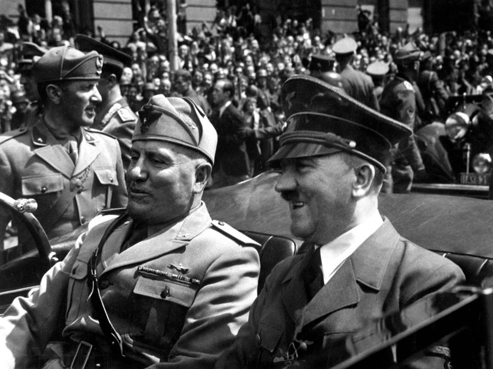 Adolf Hitler and Benito Mussolini in Munich, Germany