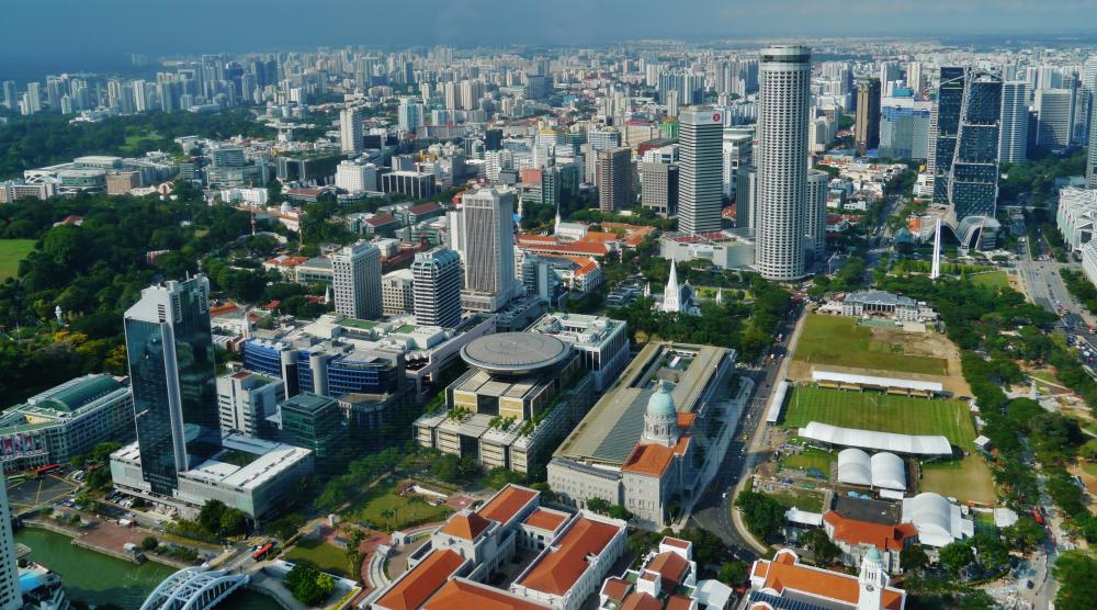 View from UOB Plaza to the new & old Supreme Court, Singapore