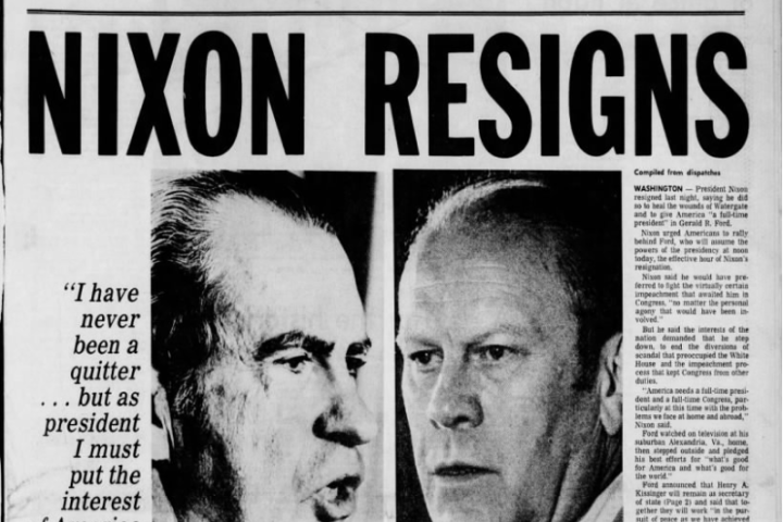 Nixon resigns