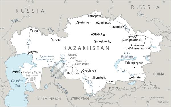 Map of Kazakhstan